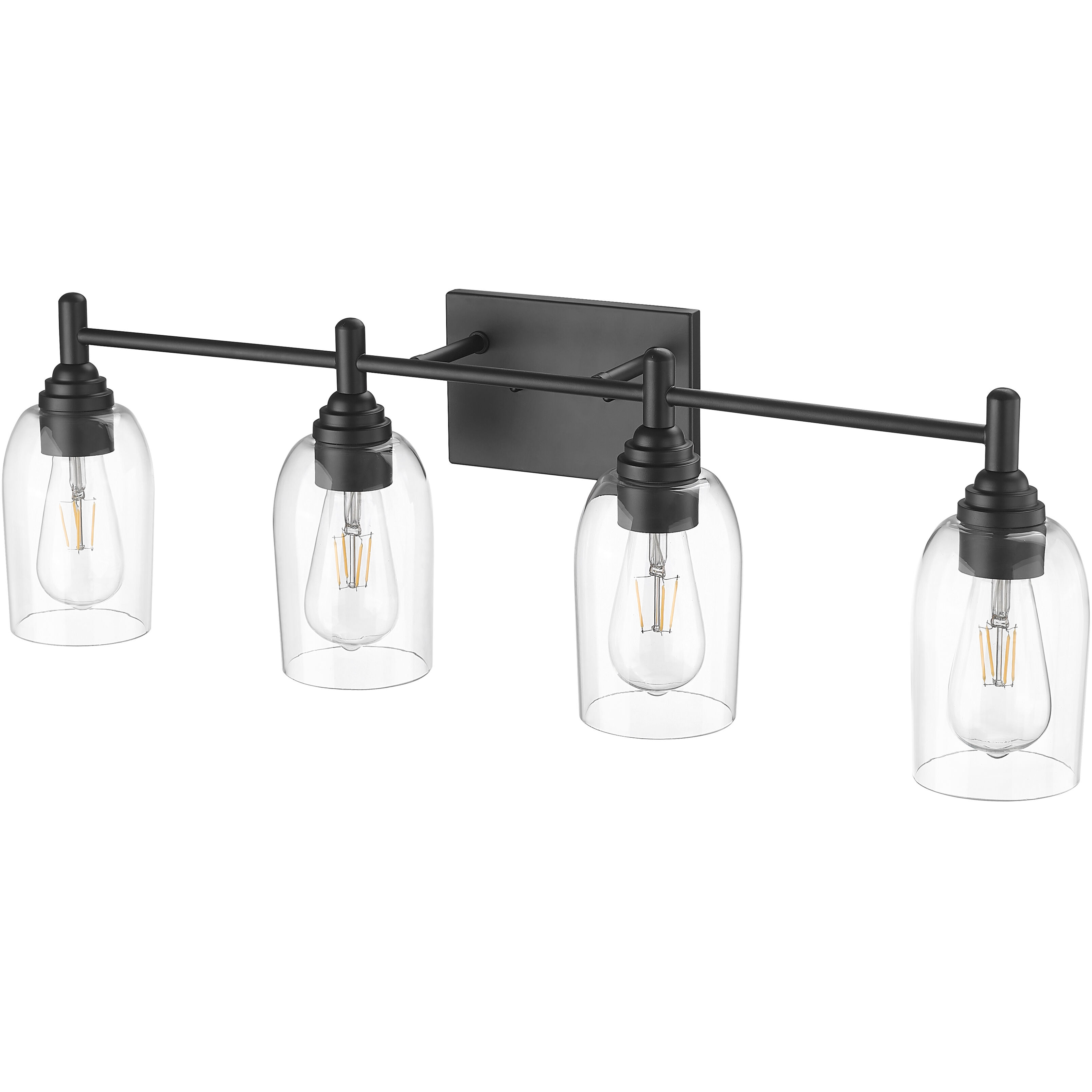 Arlett 4 Light 30.9 inch Matte Black Vanity Light Wall Light